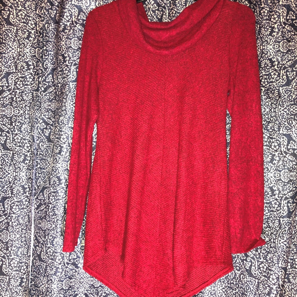 Red V Cowl Neck sweater